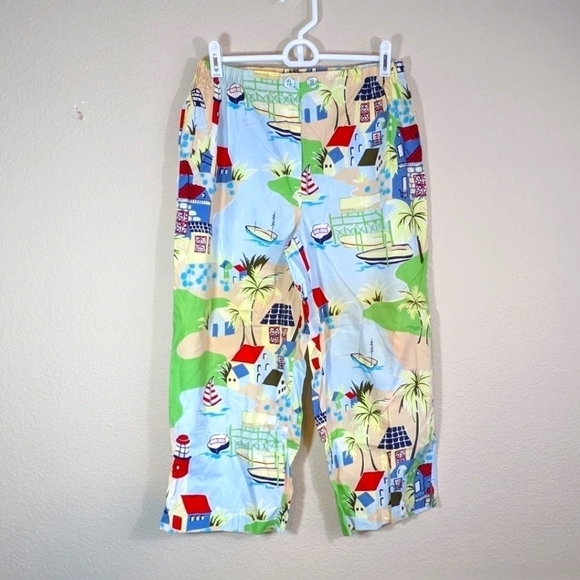 Summer Fun Print Cropped Cotton Pajama Lounge Pants - Picture 1 of 5